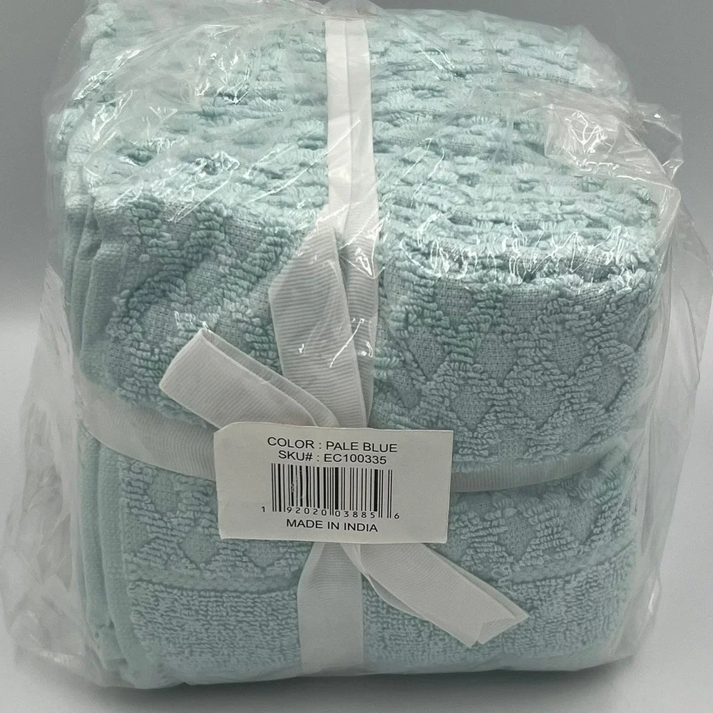 Great Bay Collection Wash Cloths Set of 12 Pale Blue 13x13 Cotton New